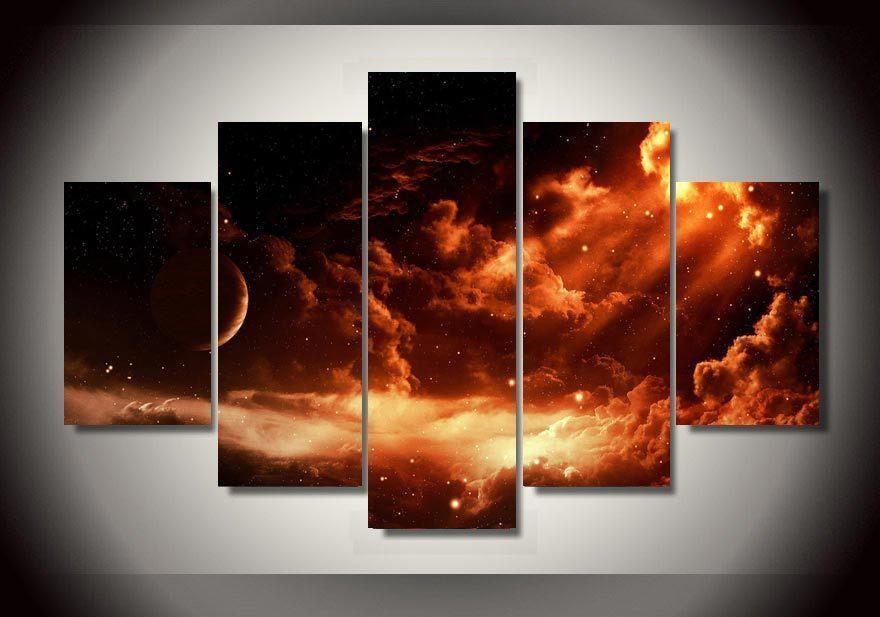 Red Space Space Canvas Wall Art