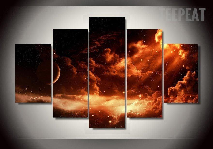 Red Space Space Canvas Wall Art