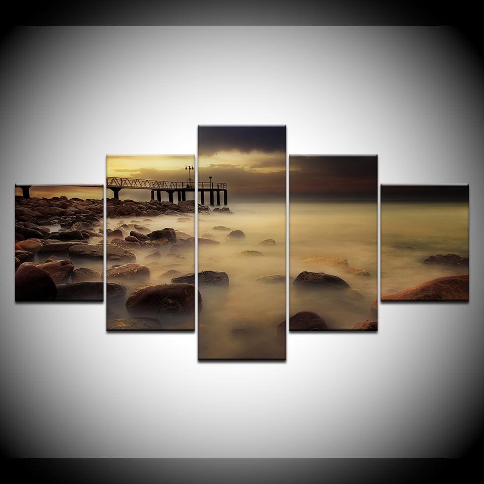 Reef Bridge Early Morning Nature Canvas Wall Art