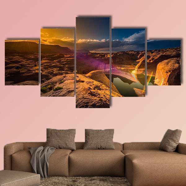 Reflection Canyon At Sunset Lake Powell Utah Nature Canvas Wall Art
