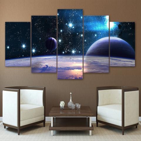 Reflection Space Planet Space Canvas Wall Art