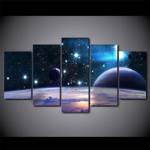 Reflection Space Planet Space Canvas Wall Art