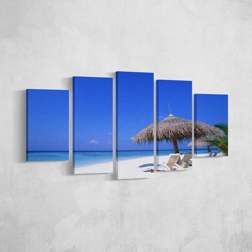 Relaxing On The Beach Nature Canvas Wall Art
