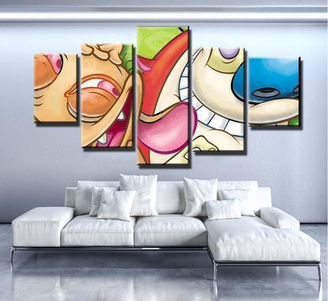 Ren And Stimpy Cartoon Canvas Wall Art