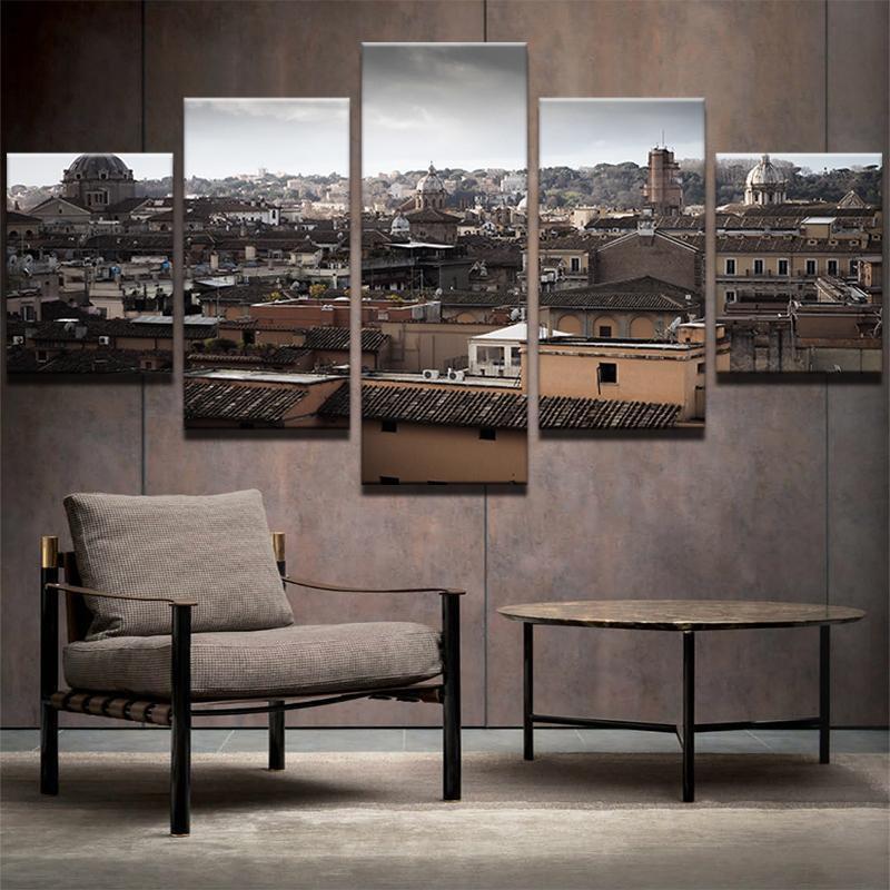 Retro Vintage Architecture House Castle Nature Canvas Wall Art