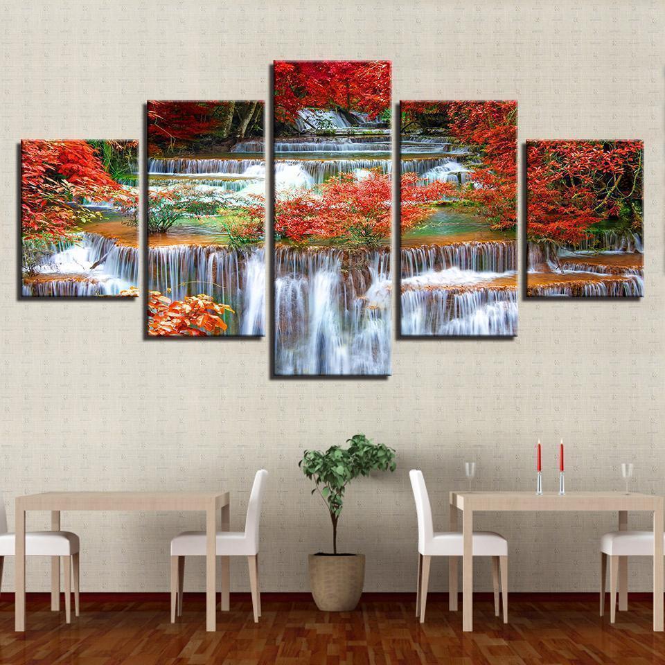 Rforest Tree Lake Landscape Nature Canvas Wall Art