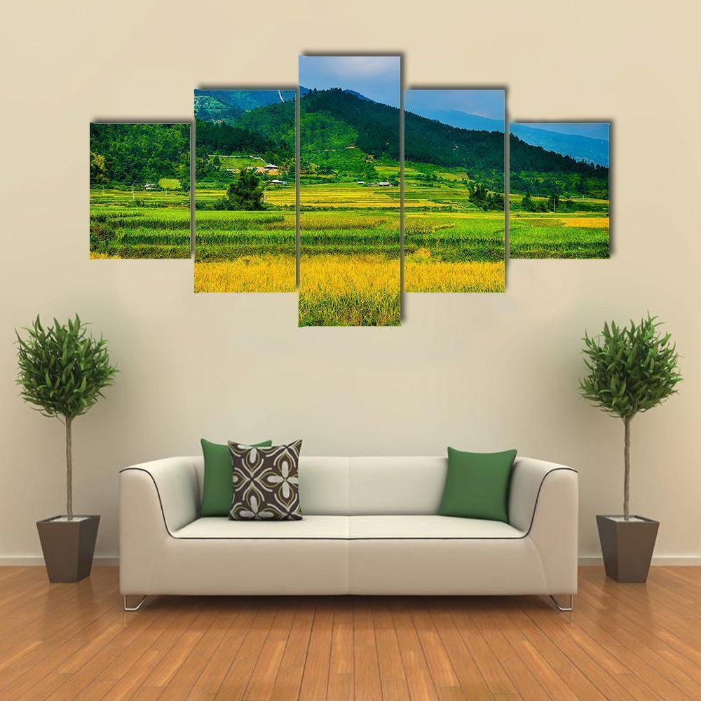 Rice Fields On Terraced Of Vietnam Nature Canvas Wall Art