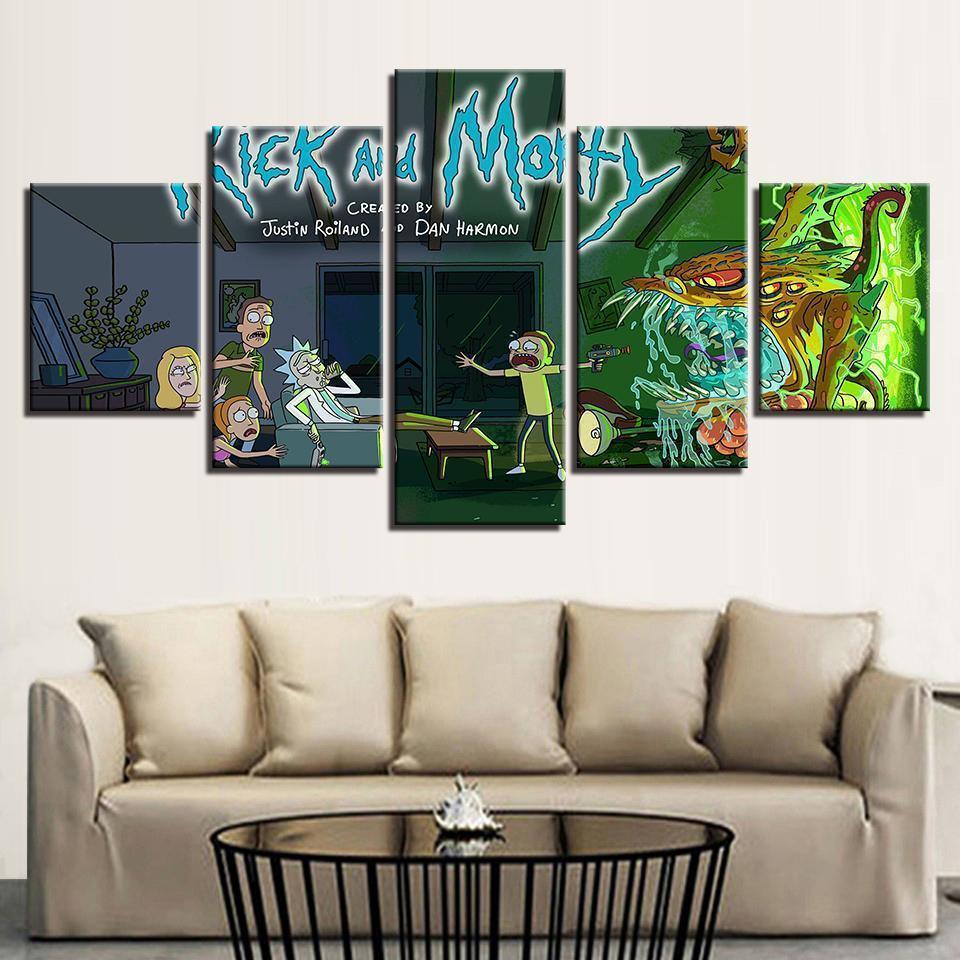 Rick And Morty #17 Cartoon Canvas Wall Art