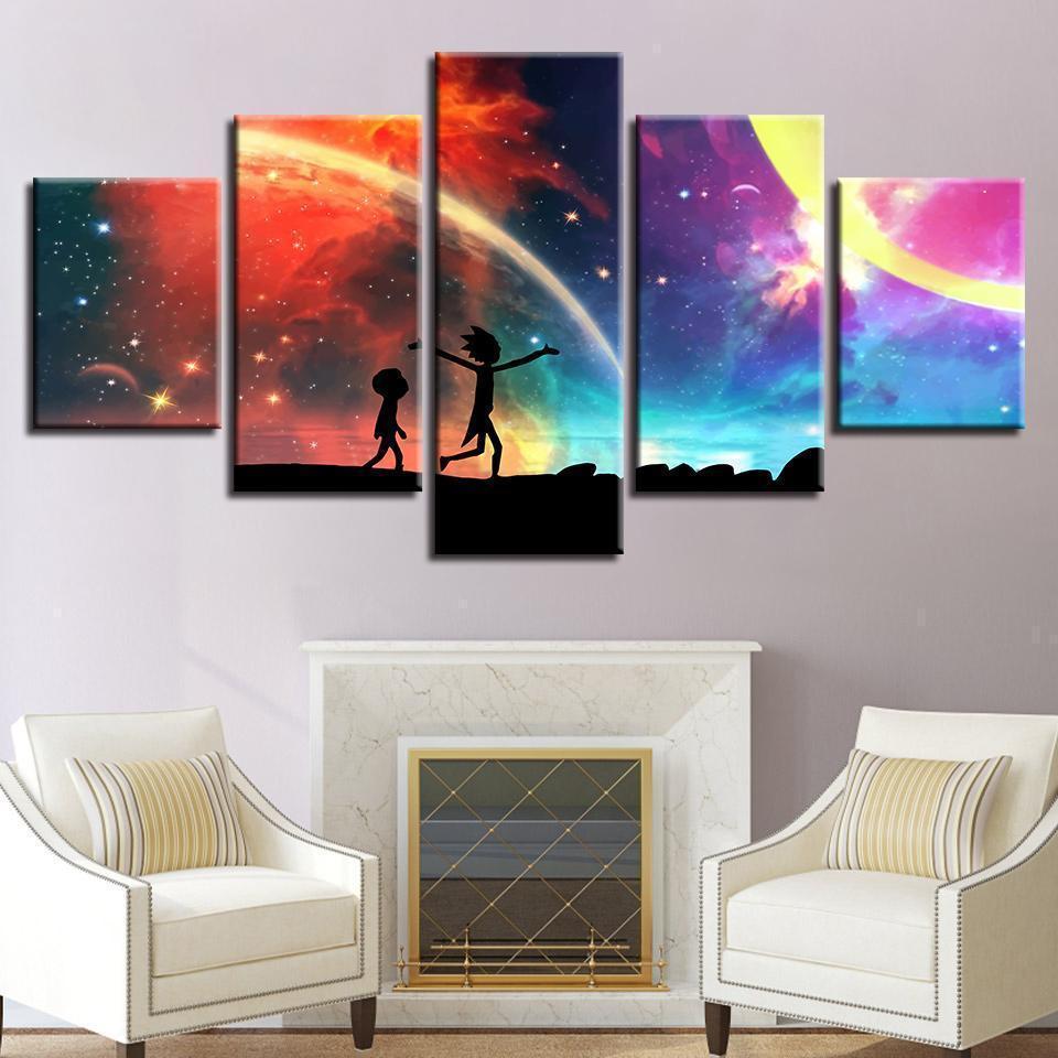 Rick And Morty 5 Cartoon Canvas Wall Art