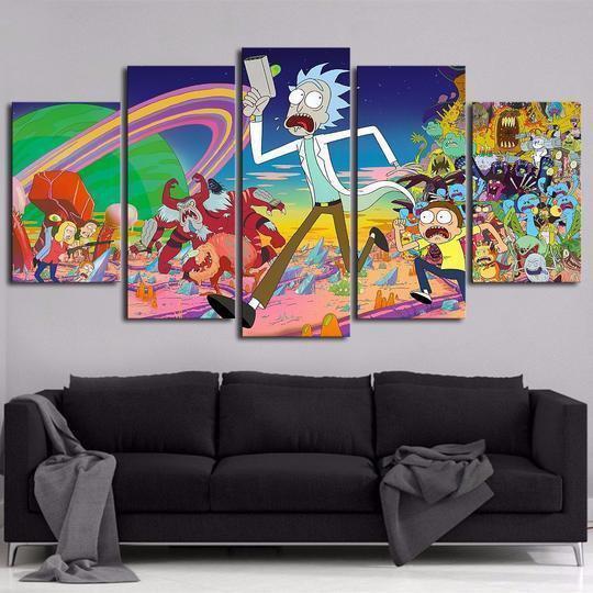 Rick And Morty Anime Canvas Wall Art