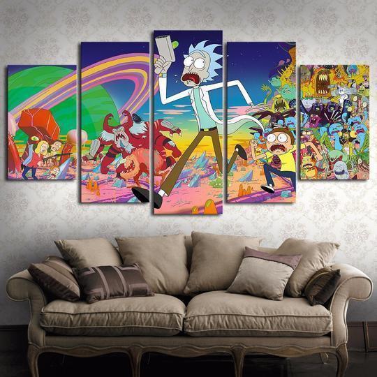 Rick And Morty Anime Canvas Wall Art