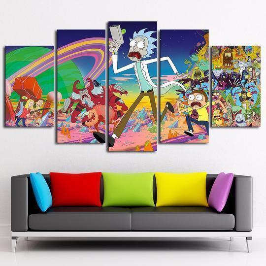 Rick And Morty Anime Canvas Wall Art