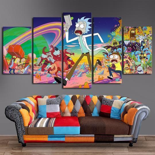 Rick And Morty Anime Canvas Wall Art