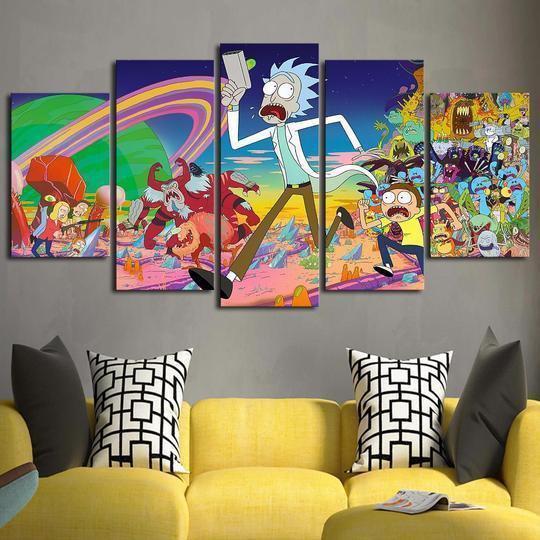 Rick And Morty Anime Canvas Wall Art