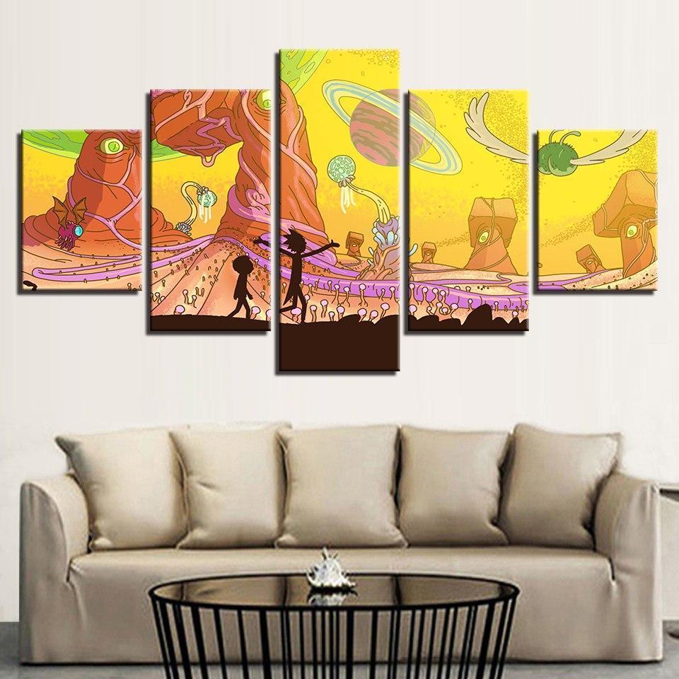 Rick And Morty Cartoon Canvas Wall Art