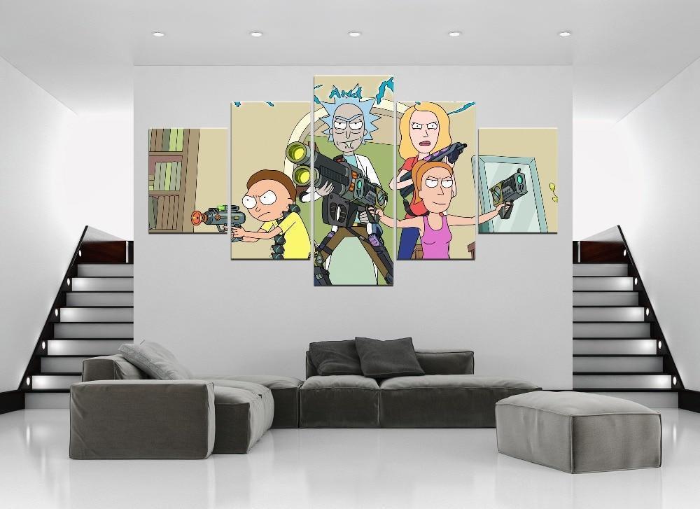 Rick And Morty Characters 2 Cartoon Canvas Wall Art