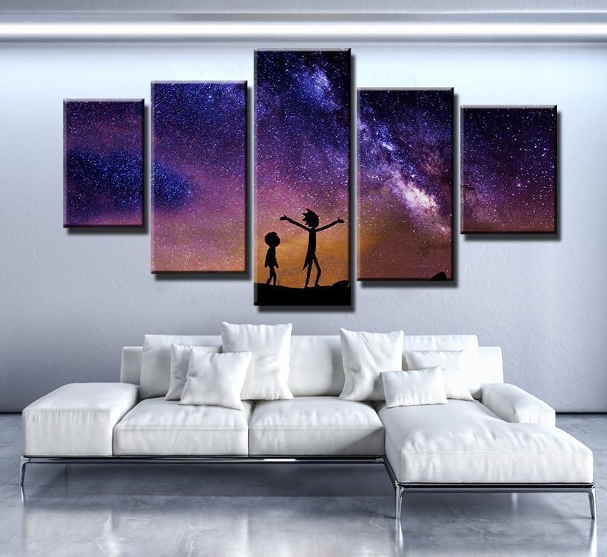 Rick And Morty Galaxy 1 Cartoon Canvas Wall Art