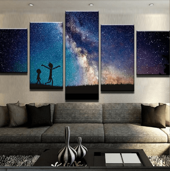 Rick And Morty Galaxy Cartoon Canvas Wall Art