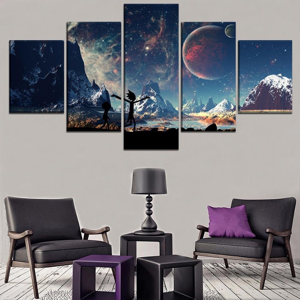 Rick And Morty In The Galaxy 1 Sitcom Canvas Wall Art
