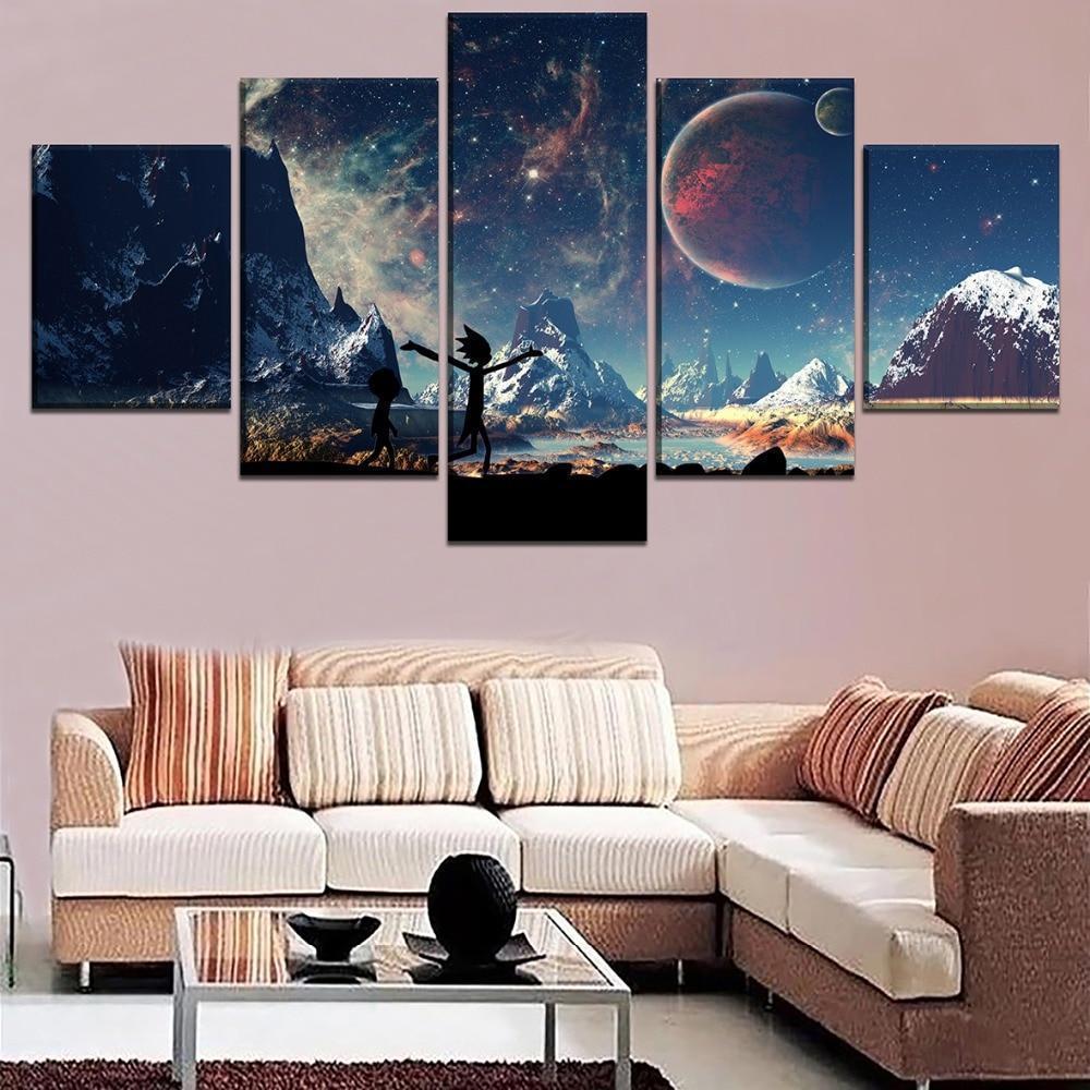 Rick And Morty In The Galaxy 1 Sitcom Canvas Wall Art