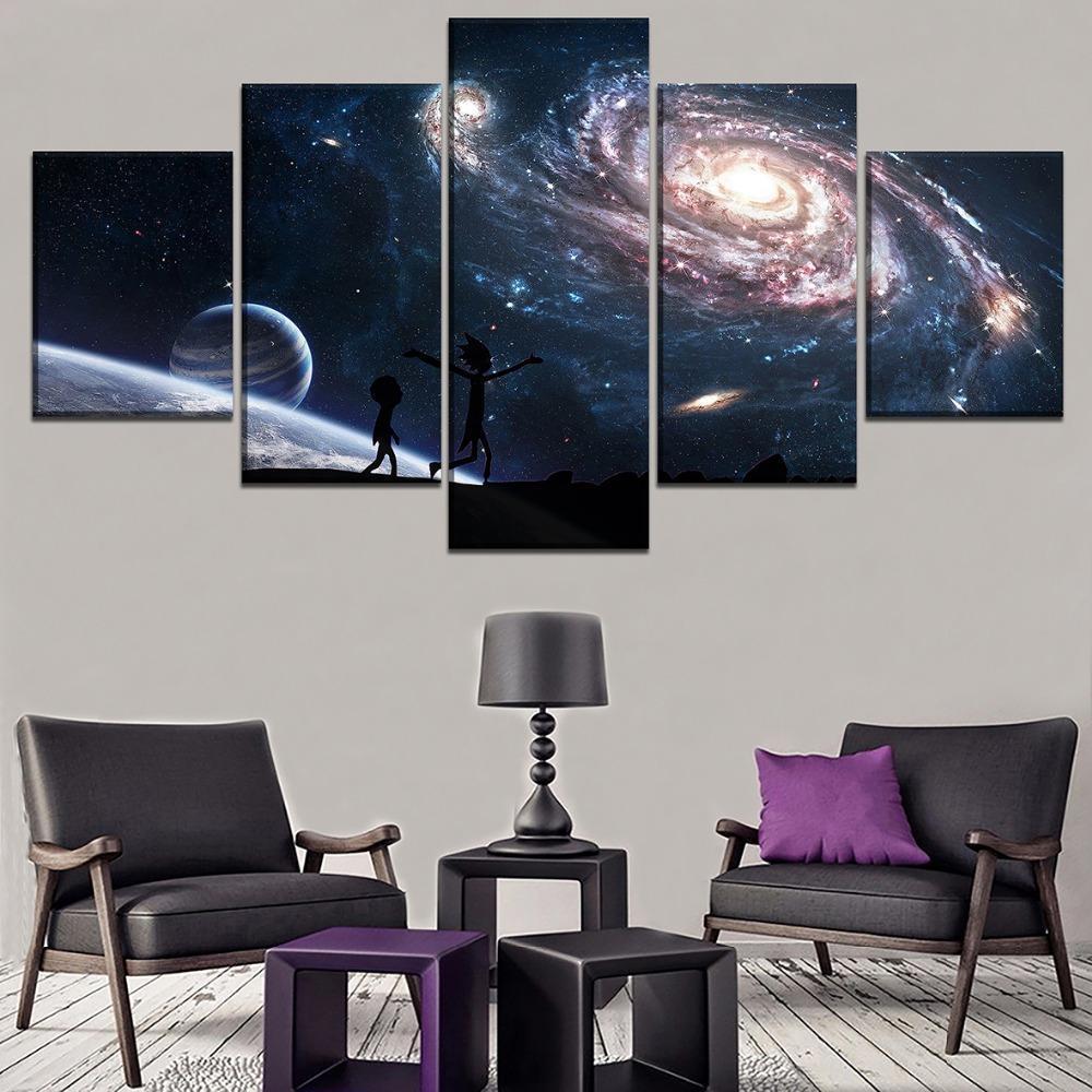 Rick And Morty In The Galaxy 2 Sitcom Canvas Wall Art