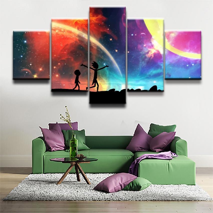 Rick And Morty In The Galaxy 3 Sitcom Canvas Wall Art