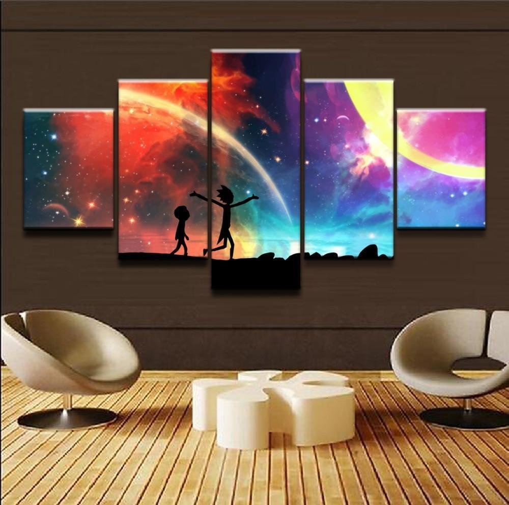Rick And Morty In The Galaxy 3 Sitcom Canvas Wall Art