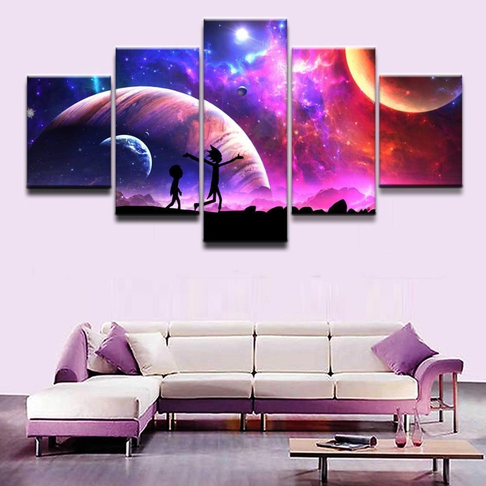 Rick And Morty In The Galaxy 4 Sitcom Canvas Wall Art