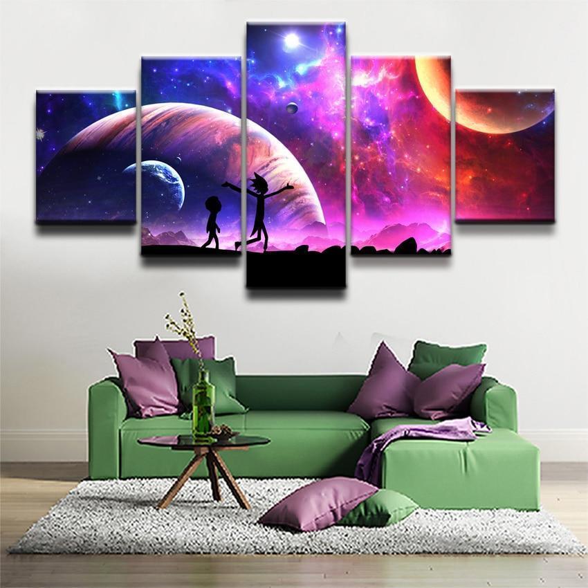 Rick And Morty In The Galaxy 4 Sitcom Canvas Wall Art