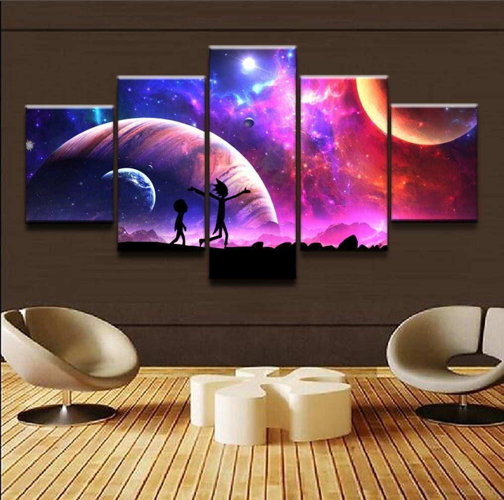 Rick And Morty In The Galaxy 4 Sitcom Canvas Wall Art