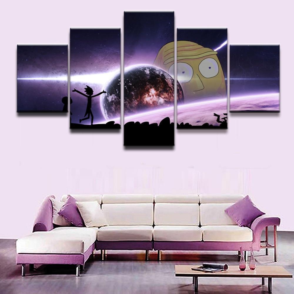 Rick And Morty In The Galaxy 5 Sitcom Canvas Wall Art