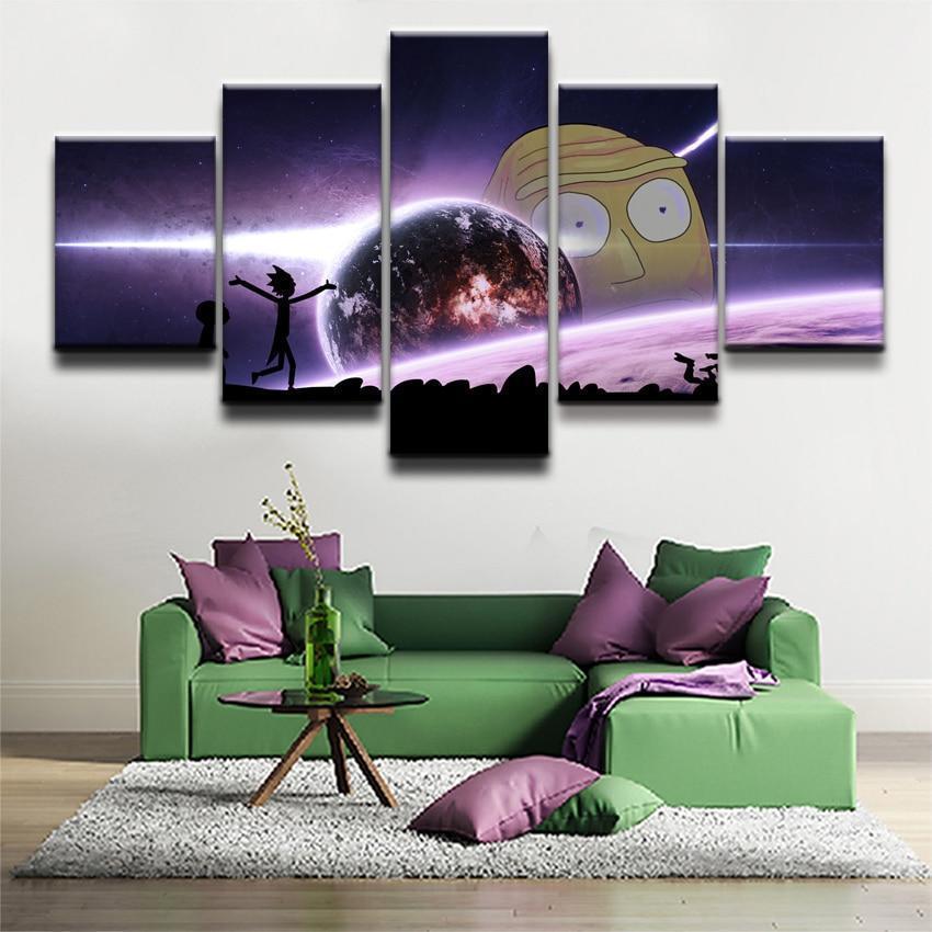 Rick And Morty In The Galaxy 5 Sitcom Canvas Wall Art