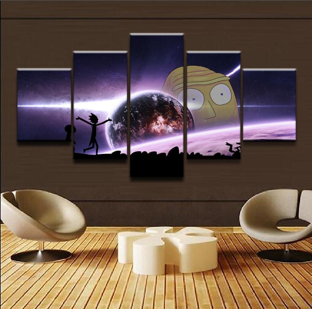 Rick And Morty In The Galaxy 5 Sitcom Canvas Wall Art