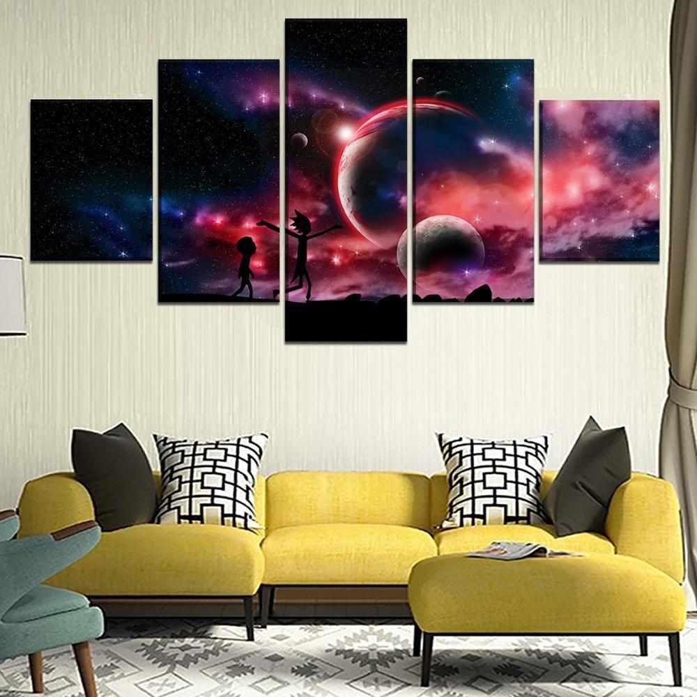 Rick And Morty In The Galaxy 6 Sitcom Canvas Wall Art