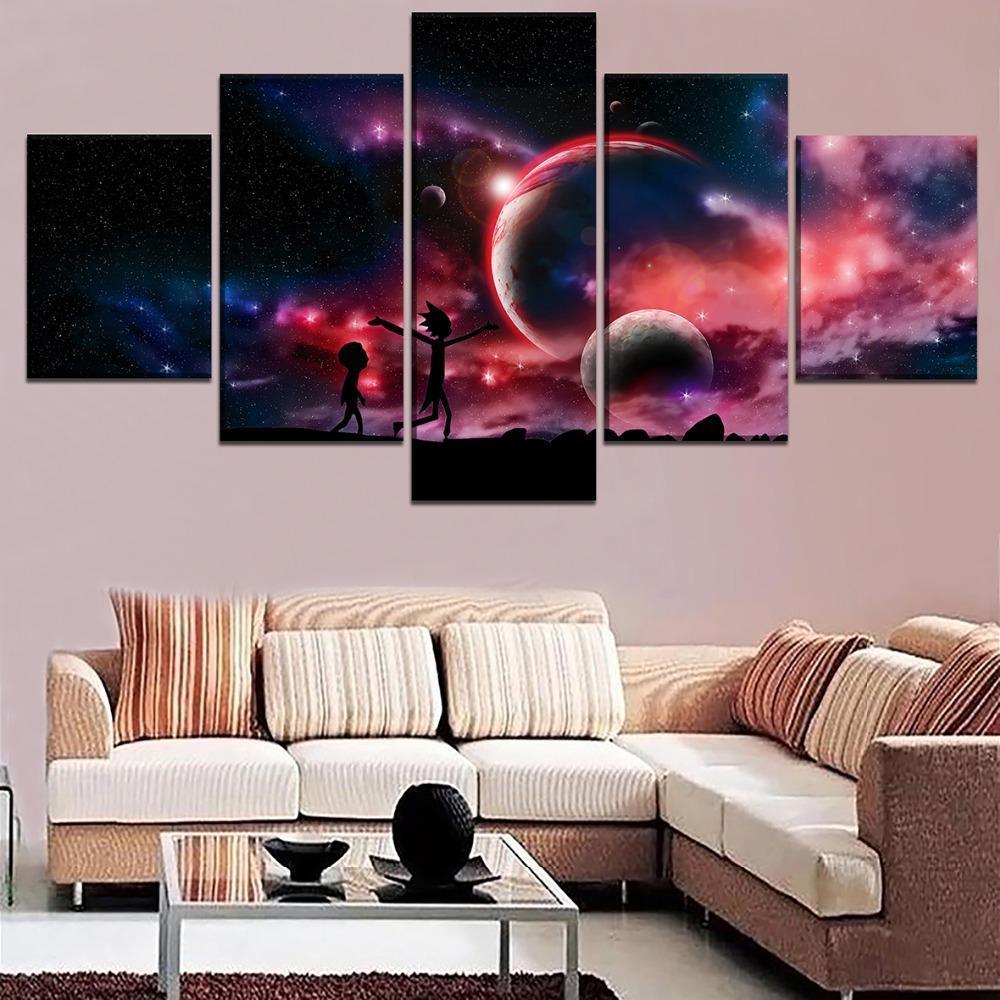 Rick And Morty In The Galaxy 6 Sitcom Canvas Wall Art