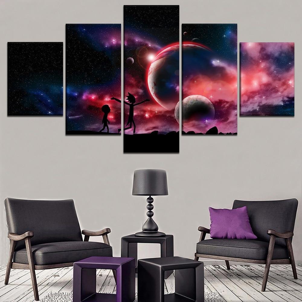 Rick And Morty In The Galaxy 6 Sitcom Canvas Wall Art