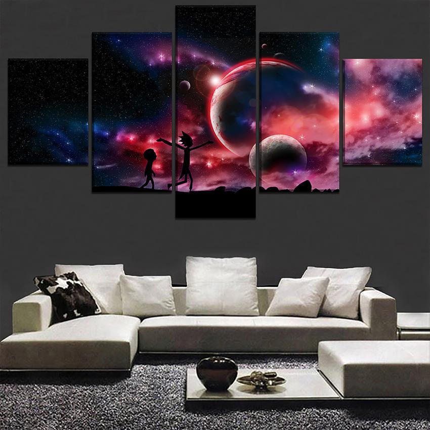 Rick And Morty In The Galaxy 6 Sitcom Canvas Wall Art