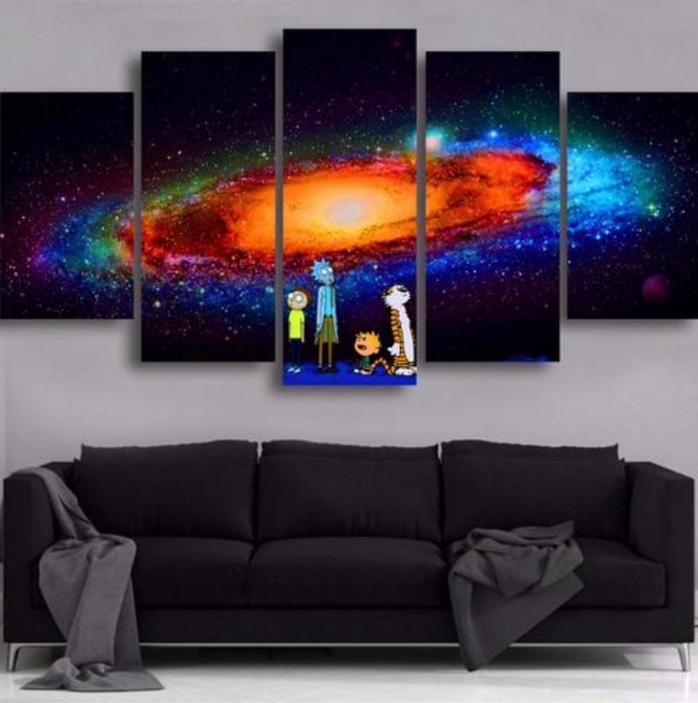Rick And Morty In The Universe 2 Cartoon Canvas Wall Art