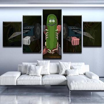 Rick And Morty "pickle Rick" Trolled Cartoon Canvas Wall Art
