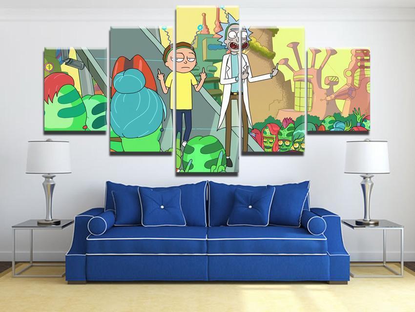 Rick And Morty Poster 10 Cartoon Canvas Wall Art