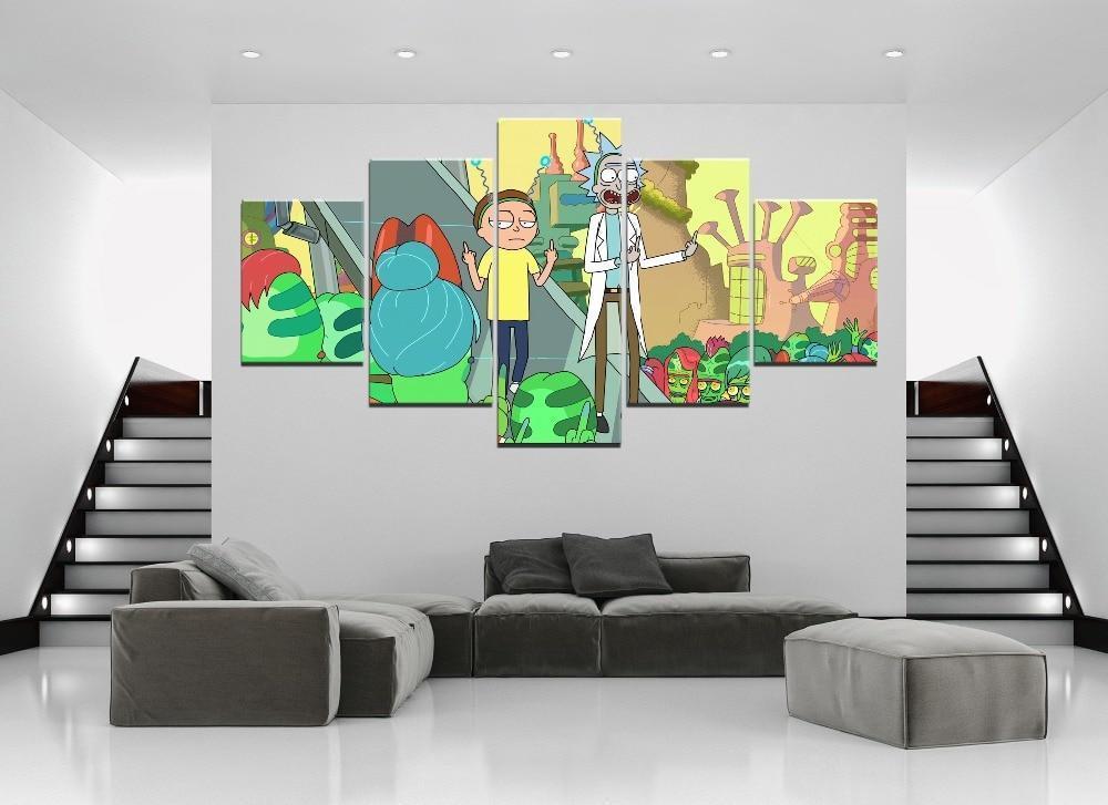 Rick And Morty Poster 10 Cartoon Canvas Wall Art