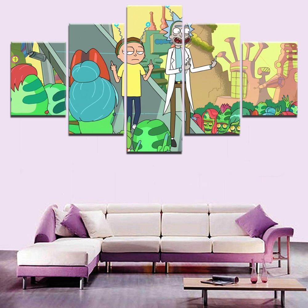 Rick And Morty Poster 10 Cartoon Canvas Wall Art