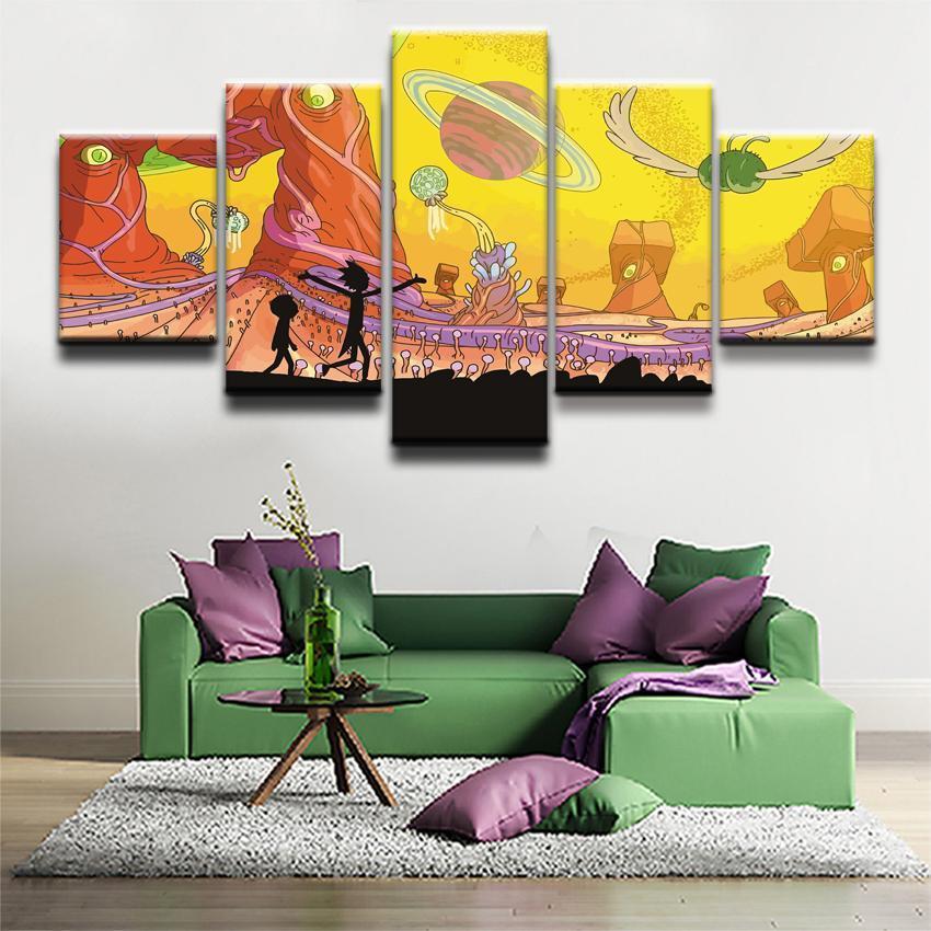 Rick And Morty Poster 2 Cartoon Canvas Wall Art