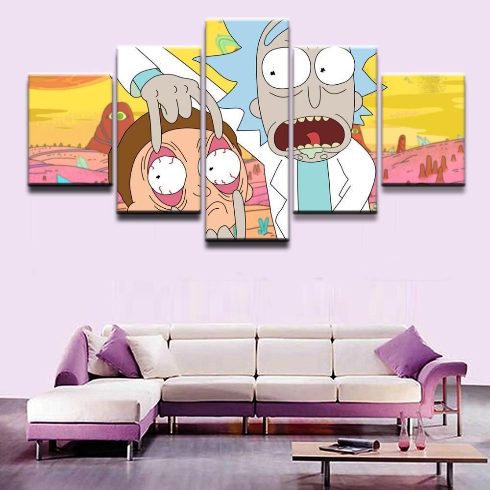 Rick And Morty Poster 3 Cartoon Canvas Wall Art