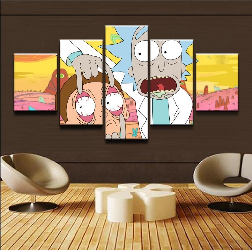Rick And Morty Poster 3 Cartoon Canvas Wall Art