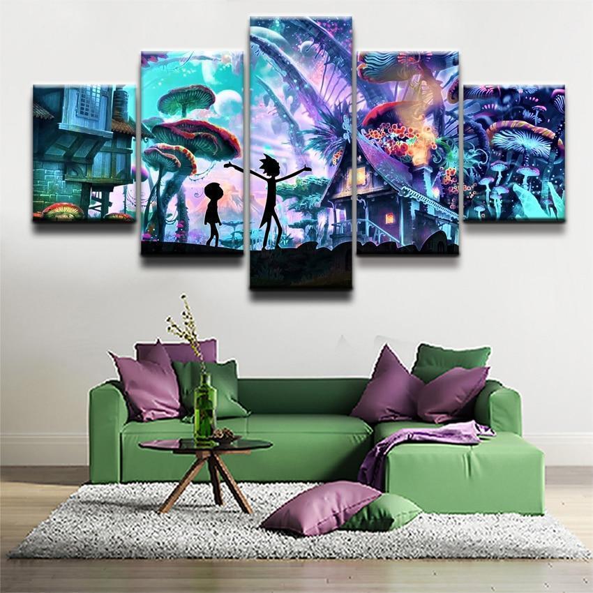 Rick And Morty Poster 5 Cartoon Canvas Wall Art
