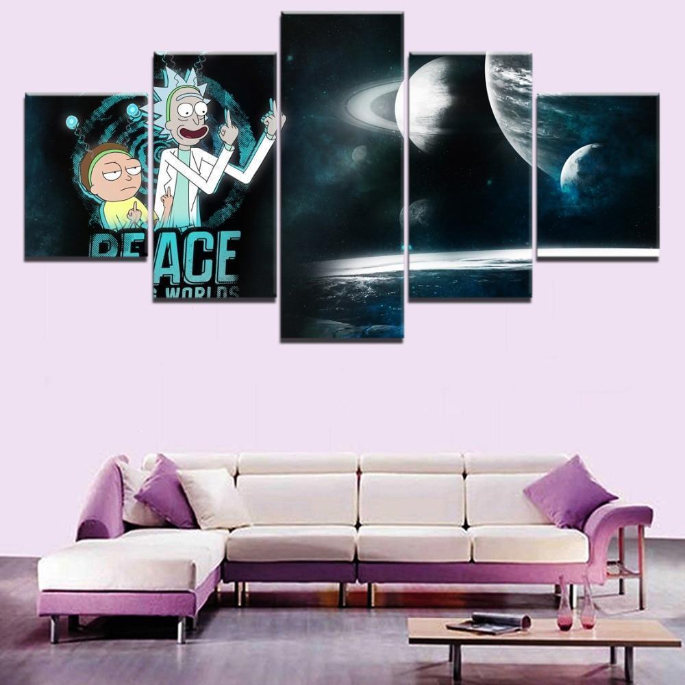 Rick And Morty Poster 6 Cartoon Canvas Wall Art