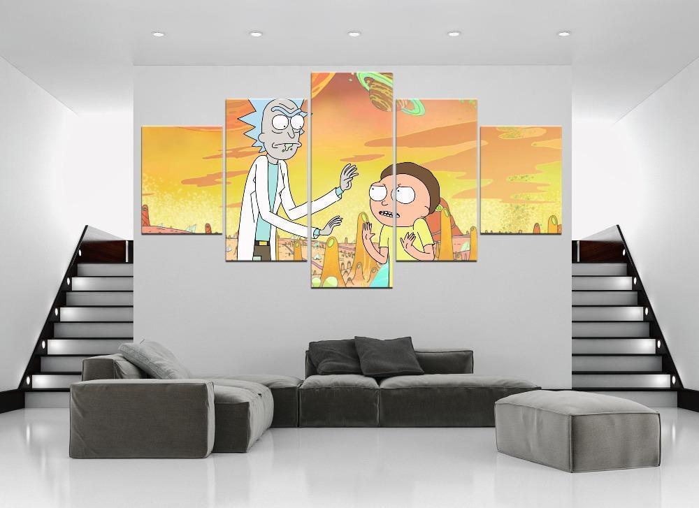 Rick And Morty Poster 8 Cartoon Canvas Wall Art