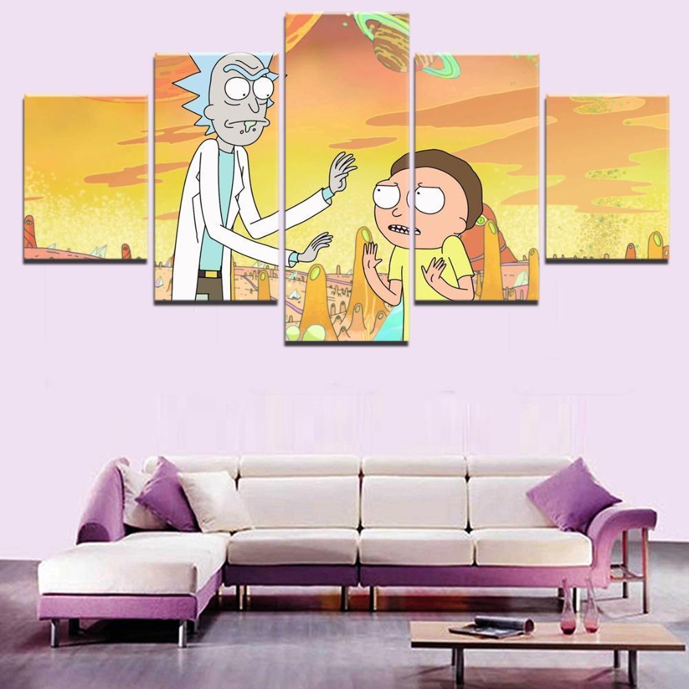 Rick And Morty Poster 8 Cartoon Canvas Wall Art