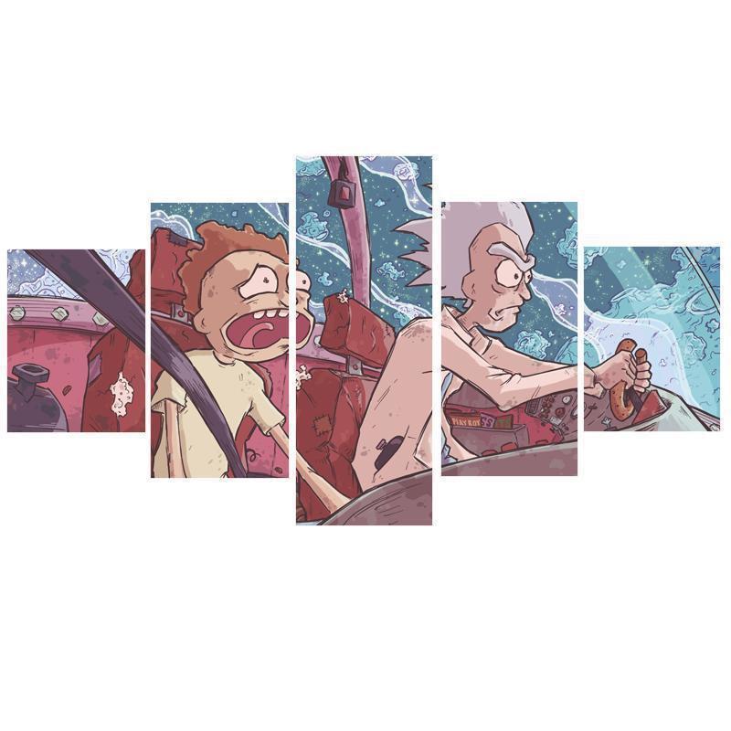 Rick And Morty Roughly Sailing Cartoon Canvas Wall Art